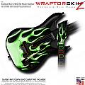Metal Flames Green  Skin fits Guitar Hero 5 - World Tour - Band Hero Guitar for XBOX 360 and PS3