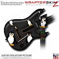Penguins on Black  Skin fits Guitar Hero 5 - World Tour - Band Hero Guitar for XBOX 360 and PS3