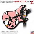 Penguins on Pink  Skin fits Guitar Hero 5 - World Tour - Band Hero Guitar for XBOX 360 and PS3