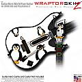 Penguins on White  Skin fits Guitar Hero 5 - World Tour - Band Hero Guitar for XBOX 360 and PS3