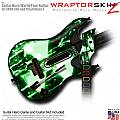Radioactive Green  Skin fits Guitar Hero 5 - World Tour - Band Hero Guitar for XBOX 360 and PS3