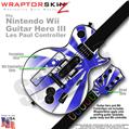 Rising Sun Blue Skin by WraptorSkinz TM fits Nintendo Wii Guitar Hero III (3) Les Paul Controller (GUITAR NOT INCLUDED)