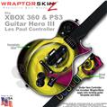 Alecias Swirl 01 Yellow WraptorSkinz � Skin fits XBOX 360 & PS3 Guitar Hero III Les Paul Controller (GUITAR NOT INCLUDED)