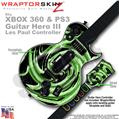 Alecias Swirl 02 Green WraptorSkinz � Skin fits XBOX 360 & PS3 Guitar Hero III Les Paul Controller (GUITAR NOT INCLUDED)