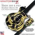 Alecias Swirl 02 Yellow WraptorSkinz � Skin fits XBOX 360 & PS3 Guitar Hero III Les Paul Controller (GUITAR NOT INCLUDED)