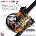 Chrome Skulls on Fire WraptorSkinz � Skin fits XBOX 360 & PS3 Guitar Hero III Les Paul Controller (GUITAR NOT INCLUDED)