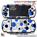 Lots of Dots Blue on White WraptorSkinz � Decal Style Skin fits Sony PSP Slim (PSP 2000)