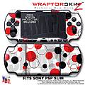 Lots of Dots Red on White WraptorSkinz � Decal Style Skin fits Sony PSP Slim (PSP 2000)