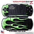 Metal Flames Green WraptorSkinz � Decal Style Skin fits Sony PSP Slim (PSP 2000)