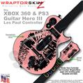 Big Kiss Lips Black on Pink WraptorSkinz � Skin fits XBOX 360 & PS3 Guitar Hero III Les Paul Controller (GUITAR NOT INCLUDED)