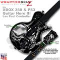 Chrome Skulls on Black WraptorSkinz � Skin fits XBOX 360 & PS3 Guitar Hero III Les Paul Controller (GUITAR NOT INCLUDED)