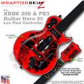 Big Kiss Lips Black on Red WraptorSkinz � Skin fits XBOX 360 & PS3 Guitar Hero III Les Paul Controller (GUITAR NOT INCLUDED)