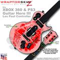 Big Kiss Lips Red on Pink WraptorSkinz � Skin fits XBOX 360 & PS3 Guitar Hero III Les Paul Controller (GUITAR NOT INCLUDED)