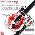 Big Kiss Lips Red on White WraptorSkinz � Skin fits XBOX 360 & PS3 Guitar Hero III Les Paul Controller (GUITAR NOT INCLUDED)