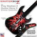 PS2 Guitar Hero II Kramer Lightning Red Faceplate Skin
