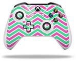 WraptorSkinz Decal Skin Wrap Set works with 2016 and newer XBOX One S / X Controller Zig Zag Teal Green and Pink (CONTROLLER NOT INCLUDED)