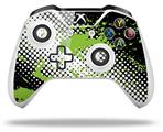 WraptorSkinz Decal Skin Wrap Set works with 2016 and newer XBOX One S / X Controller Halftone Splatter Green White (CONTROLLER NOT INCLUDED)