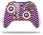 WraptorSkinz Decal Skin Wrap Set works with 2016 and newer XBOX One S / X Controller Zig Zag Red White and Blue (CONTROLLER NOT INCLUDED)