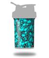 Skin Decal Wrap works with Blender Bottle ProStak 22oz Scattered Skulls Neon Teal (BOTTLE NOT INCLUDED)