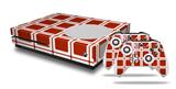 WraptorSkinz Decal Skin Wrap Set works with 2016 and newer XBOX One S Console and 2 Controllers Squared Red Dark
