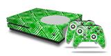 WraptorSkinz Decal Skin Wrap Set works with 2016 and newer XBOX One S Console and 2 Controllers Wavey Green