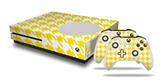 WraptorSkinz Decal Skin Wrap Set works with 2016 and newer XBOX One S Console and 2 Controllers Houndstooth Yellow