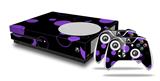 WraptorSkinz Decal Skin Wrap Set works with 2016 and newer XBOX One S Console and 2 Controllers Lots of Dots Purple on Black
