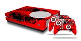 WraptorSkinz Decal Skin Wrap Set works with 2016 and newer XBOX One S Console and 2 Controllers Big Kiss Lips Black on Red