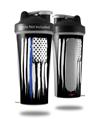 Skin Decal Wrap works with Blender Bottle 28oz Brushed USA American Flag Blue Line (BOTTLE NOT INCLUDED)