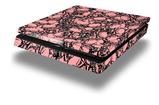 Vinyl Decal Skin Wrap compatible with Sony PlayStation 4 Slim Console Scattered Skulls Pink (PS4 NOT INCLUDED)