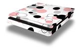 Vinyl Decal Skin Wrap compatible with Sony PlayStation 4 Slim Console Lots of Dots Pink on White (PS4 NOT INCLUDED)