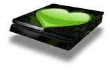 Vinyl Decal Skin Wrap compatible with Sony PlayStation 4 Slim Console Glass Heart Grunge Green (PS4 NOT INCLUDED)