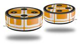 Skin Wrap Decal Set 2 Pack for Amazon Echo Dot 2 - Squared Orange (2nd Generation ONLY - Echo NOT INCLUDED)