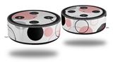 Skin Wrap Decal Set 2 Pack for Amazon Echo Dot 2 - Lots of Dots Pink on White (2nd Generation ONLY - Echo NOT INCLUDED)