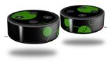Skin Wrap Decal Set 2 Pack for Amazon Echo Dot 2 - Lots of Dots Green on Black (2nd Generation ONLY - Echo NOT INCLUDED)