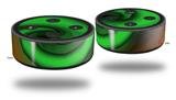 Skin Wrap Decal Set 2 Pack for Amazon Echo Dot 2 - Alecias Swirl 01 Green (2nd Generation ONLY - Echo NOT INCLUDED)