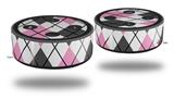 Skin Wrap Decal Set 2 Pack for Amazon Echo Dot 2 - Argyle Pink and Gray (2nd Generation ONLY - Echo NOT INCLUDED)