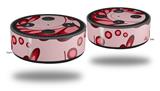 Skin Wrap Decal Set 2 Pack for Amazon Echo Dot 2 - Petals Red (2nd Generation ONLY - Echo NOT INCLUDED)