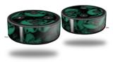 Skin Wrap Decal Set 2 Pack for Amazon Echo Dot 2 - Skulls Confetti Seafoam Green (2nd Generation ONLY - Echo NOT INCLUDED)