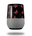 Decal Style Skin Wrap for Google Home Original - Pastel Butterflies Red on Black (GOOGLE HOME NOT INCLUDED)