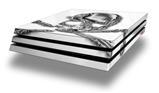 Vinyl Decal Skin Wrap compatible with Sony PlayStation 4 Pro Console Chrome Skull on White (PS4 NOT INCLUDED)