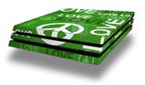 Vinyl Decal Skin Wrap compatible with Sony PlayStation 4 Pro Console Love and Peace Green (PS4 NOT INCLUDED)