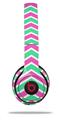 WraptorSkinz Skin Decal Wrap compatible with Beats Solo 2 and Solo 3 Wireless Headphones Zig Zag Teal Green and Pink Skin Only (HEADPHONES NOT INCLUDED)