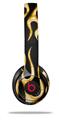 WraptorSkinz Skin Decal Wrap compatible with Beats Solo 2 and Solo 3 Wireless Headphones Metal Flames Yellow Skin Only (HEADPHONES NOT INCLUDED)