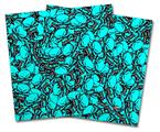 Vinyl Craft Cutter Designer 12x12 Sheets Scattered Skulls Neon Teal - 2 Pack