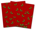 Vinyl Craft Cutter Designer 12x12 Sheets Christmas Holly Leaves on Red - 2 Pack