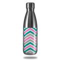 Skin Decal Wrap for RTIC Water Bottle 17oz Zig Zag Teal Pink and Gray (BOTTLE NOT INCLUDED)