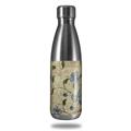 Skin Decal Wrap for RTIC Water Bottle 17oz Flowers and Berries Blue (BOTTLE NOT INCLUDED)