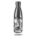 Skin Decal Wrap for RTIC Water Bottle 17oz Chrome Skull on White (BOTTLE NOT INCLUDED)
