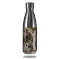 Skin Decal Wrap for RTIC Water Bottle 17oz HEX Mesh Camo 01 Brown (BOTTLE NOT INCLUDED)